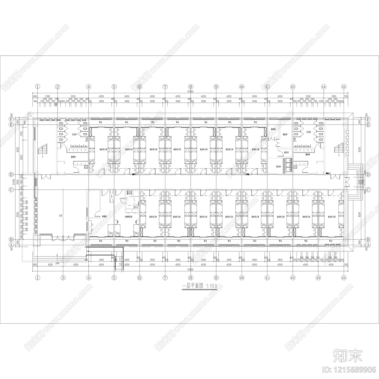 现代新中式酒店建筑施工图下载【ID:1215689906】