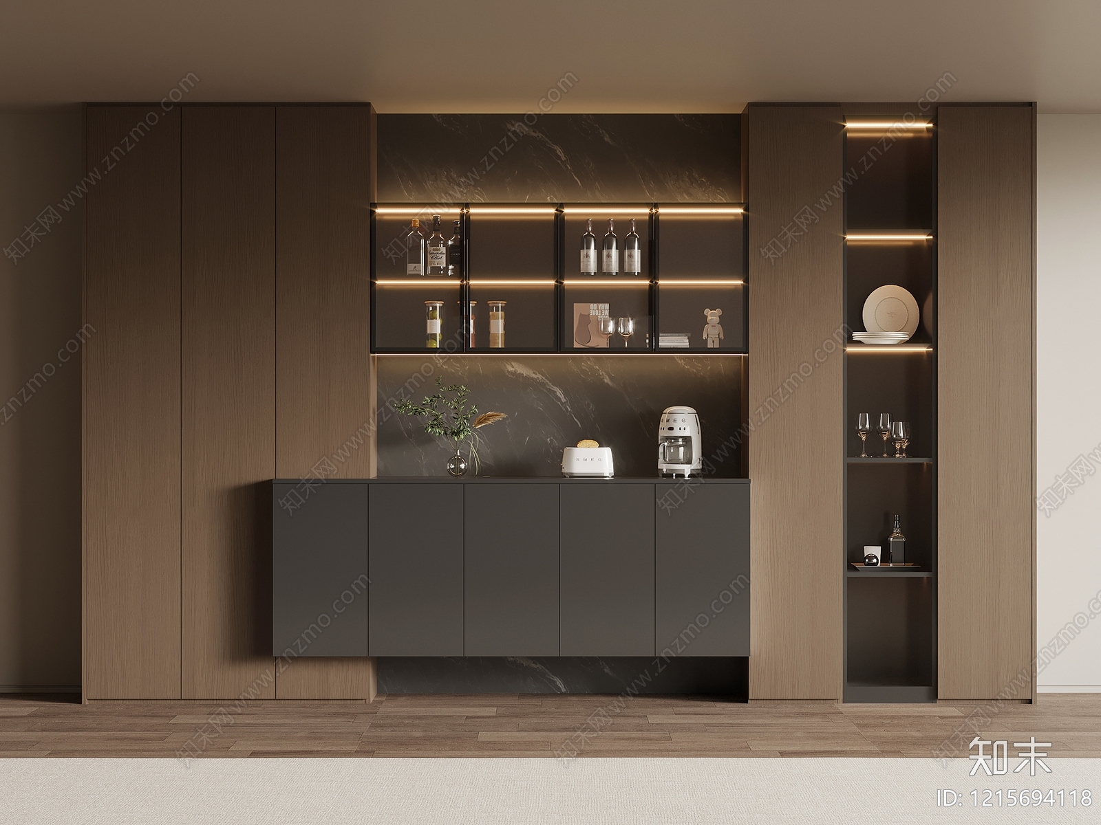 意式极简酒柜3D模型下载【ID:1215694118】