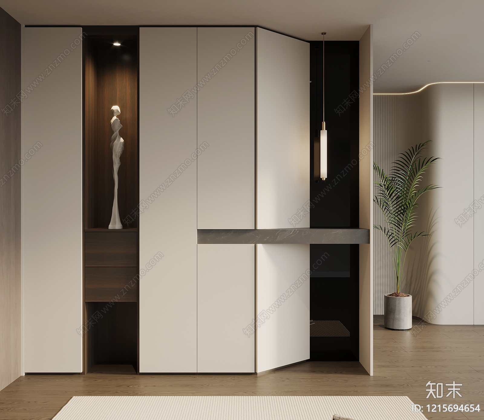 极简玄关3D模型下载【ID:1215694654】