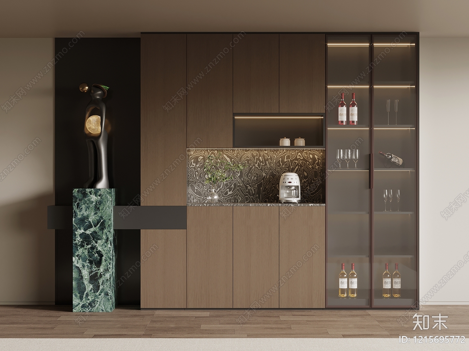 现代极简酒柜3D模型下载【ID:1215695772】