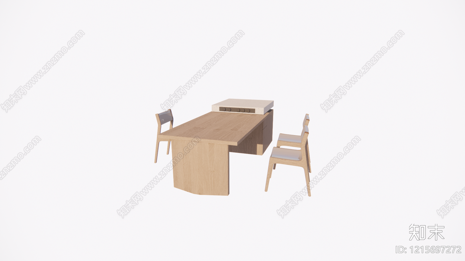 原木风办公桌SU模型下载【ID:1215697272】