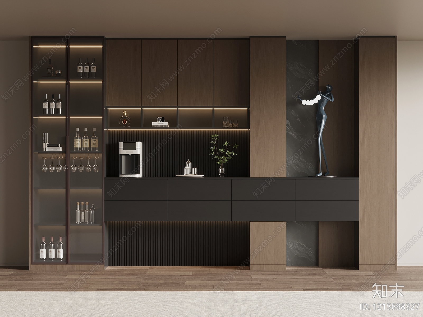 意式极简酒柜3D模型下载【ID:1215698327】