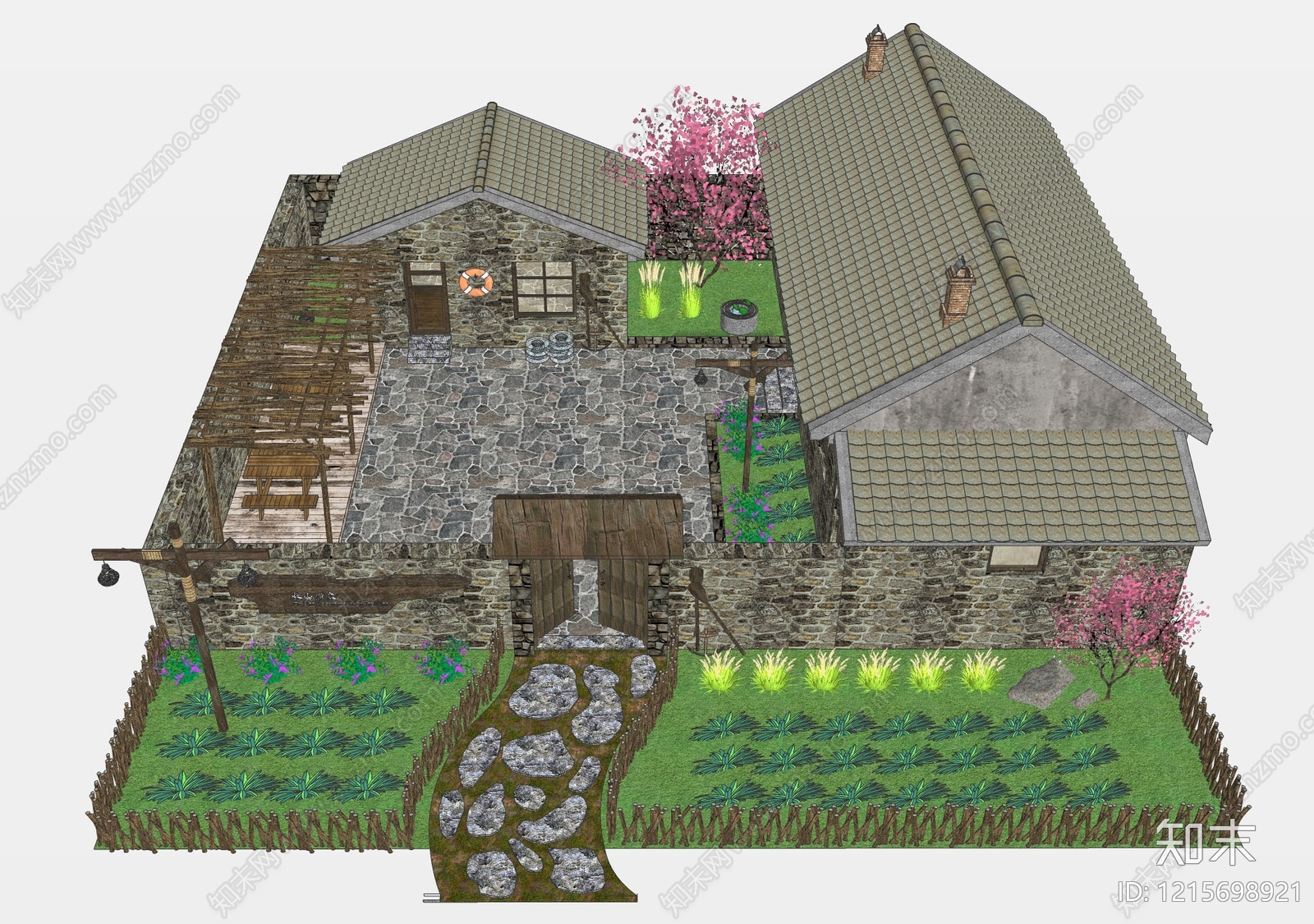 乡村复古乡村民房SU模型下载【ID:1215698921】