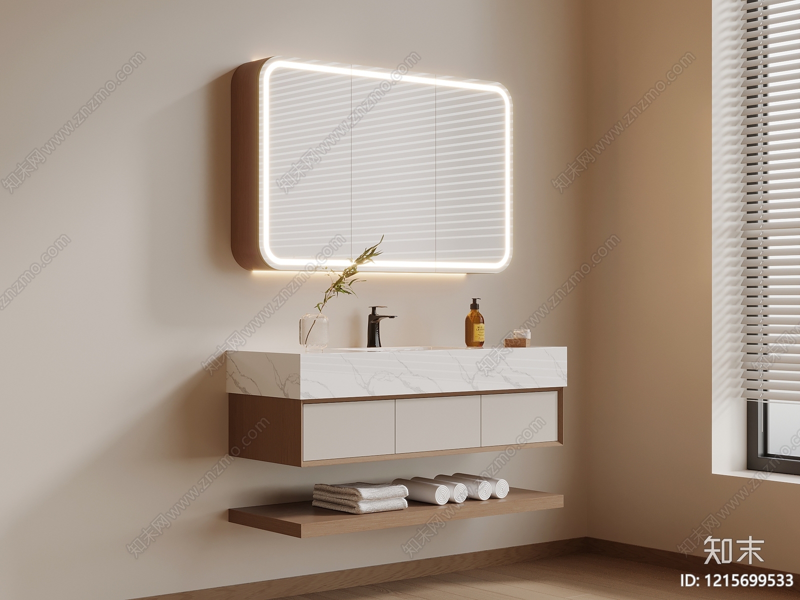 现代简约浴室柜3D模型下载【ID:1215699533】