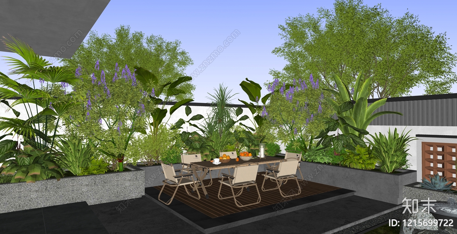 现代热带景观风屋顶花园SU模型下载【ID:1215699722】