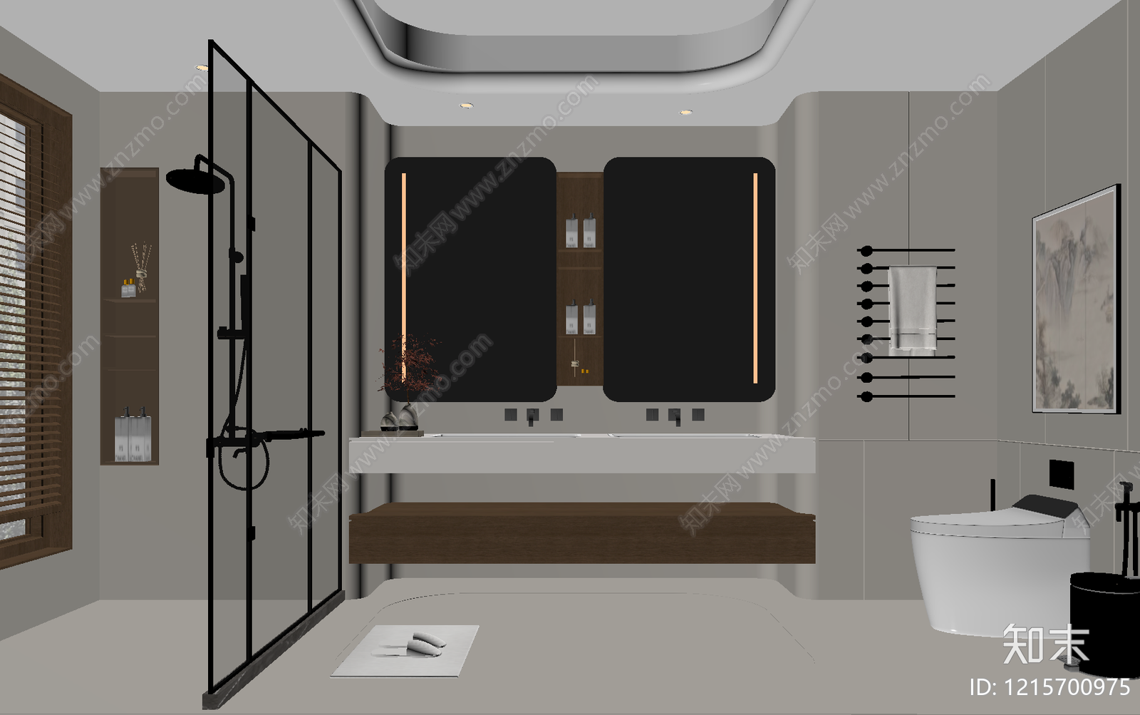 现代简约卫生间SU模型下载【ID:1215700975】