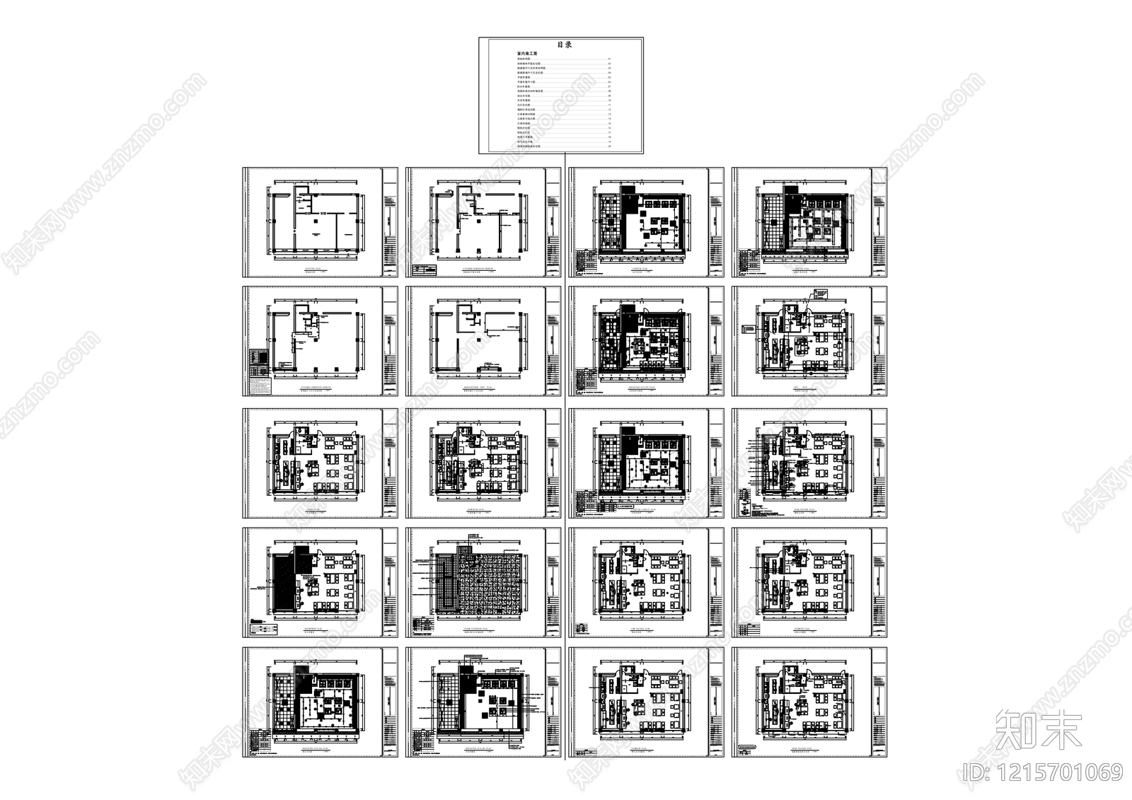 现代烧烤店施工图下载【ID:1215701069】