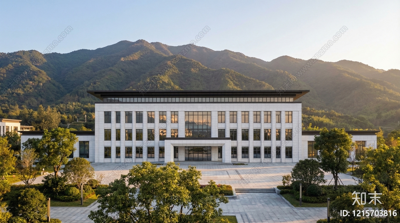 新中式政府办公楼SU模型草图