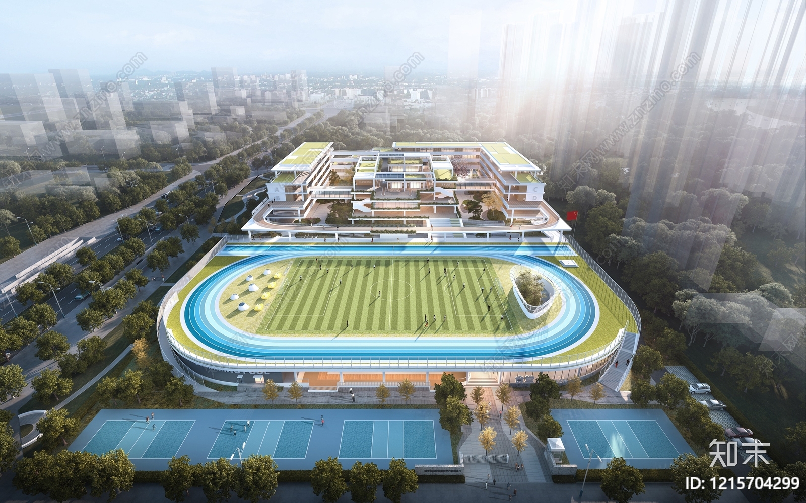 现代学校建筑SU模型下载【ID:1215704299】