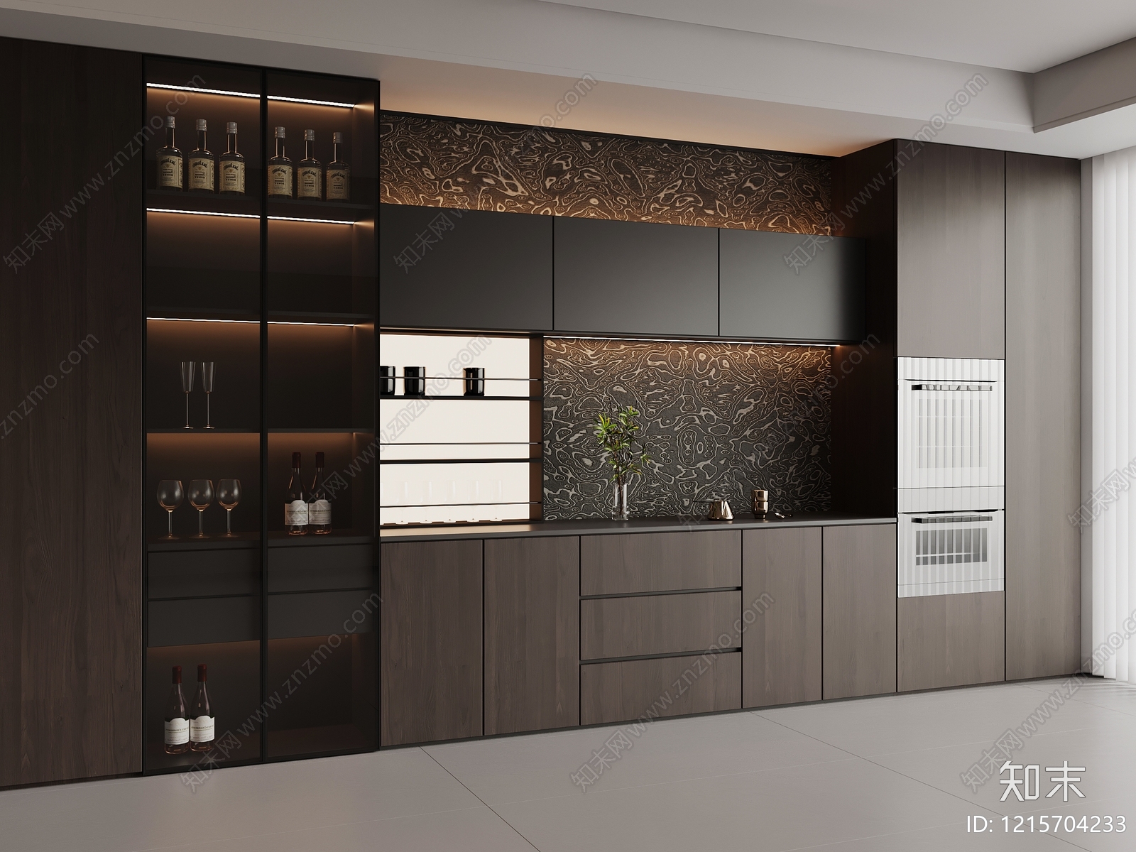 现代极简酒柜3D模型下载【ID:1215704233】