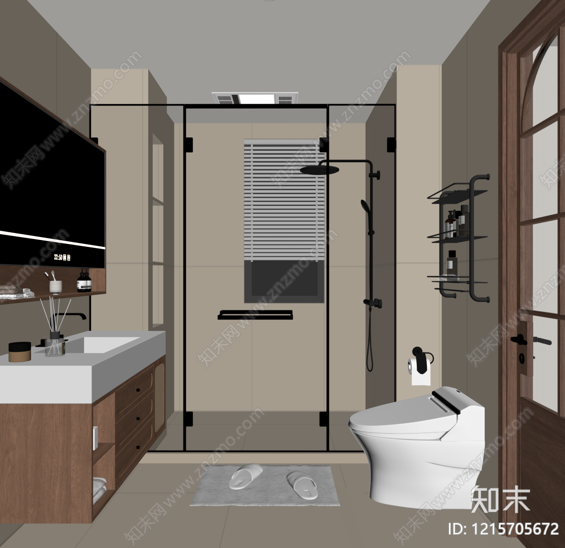 奶油风浴室柜SU模型下载【ID:1215705672】