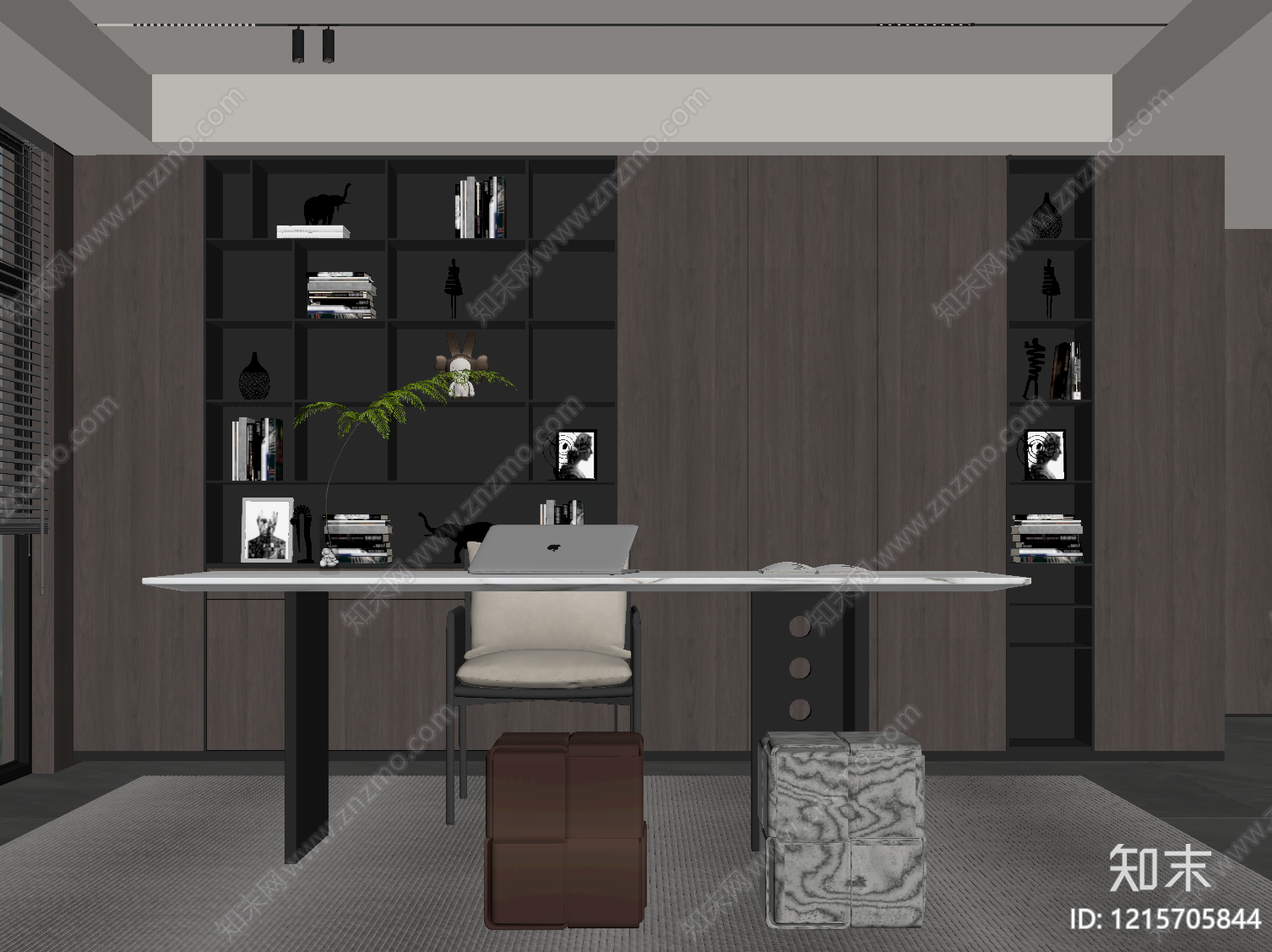 现代极简书房SU模型下载【ID:1215705844】