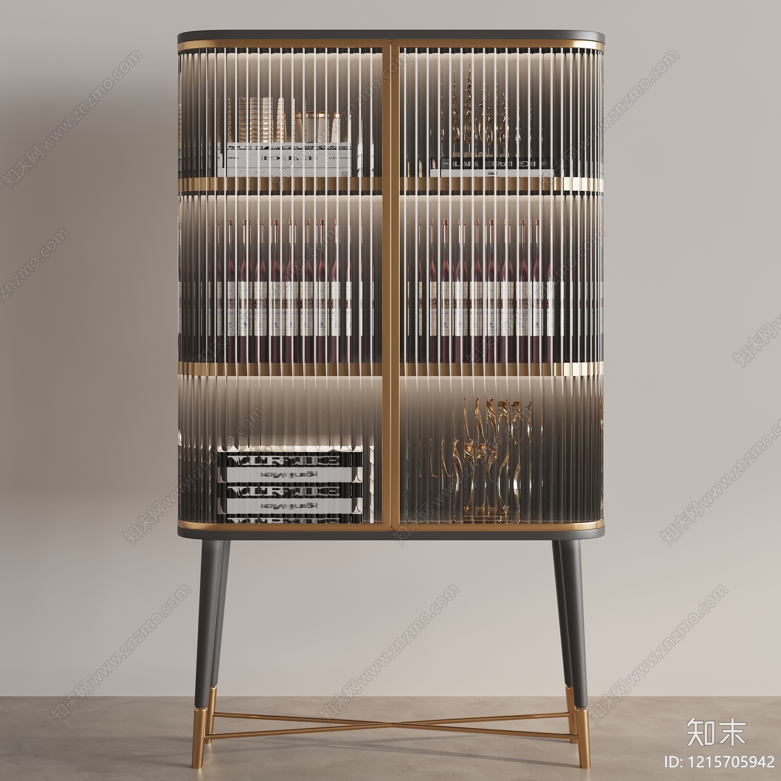意式轻奢酒柜3D模型下载【ID:1215705942】