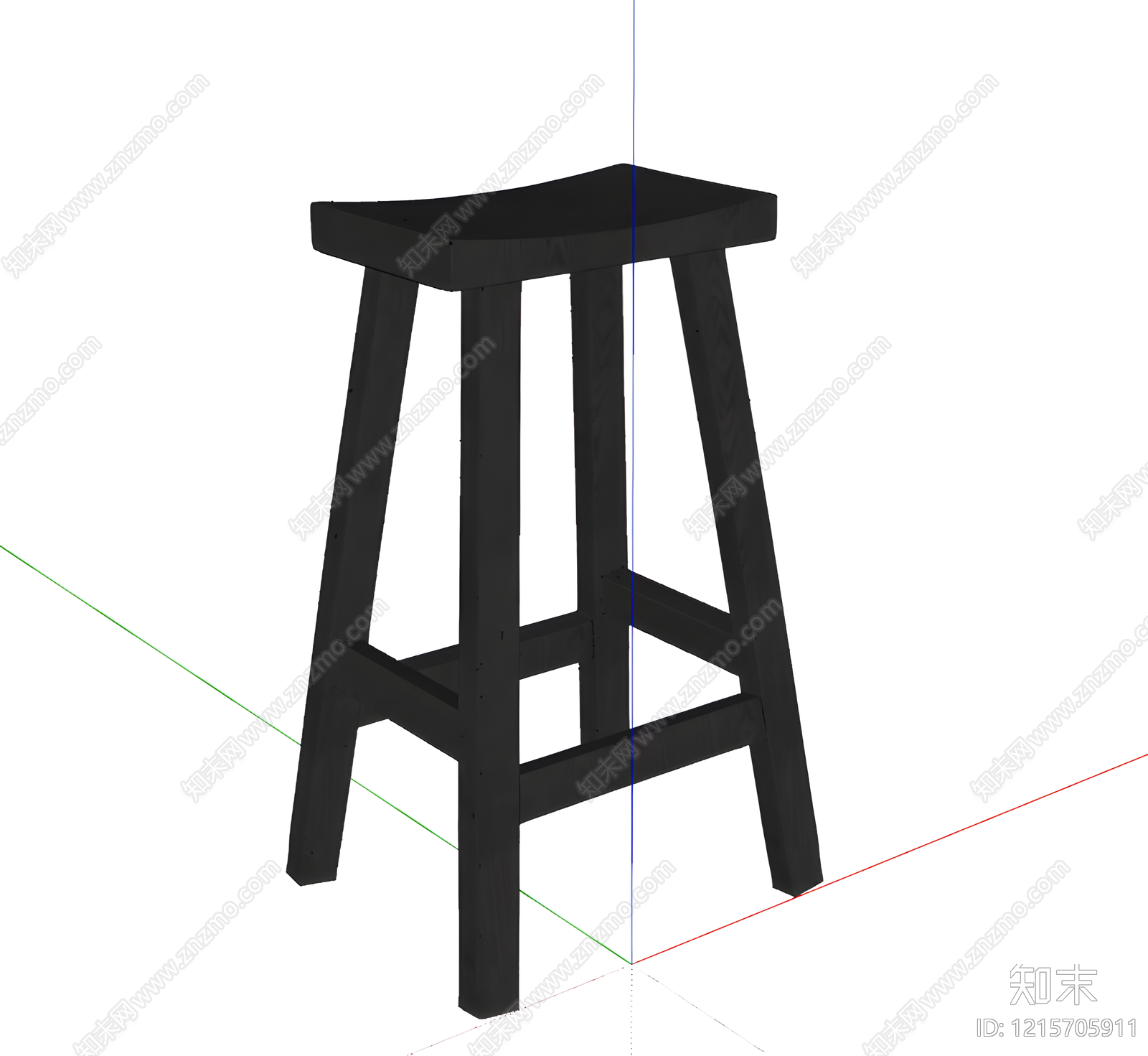 新中式吧凳SU模型下载【ID:1215705911】
