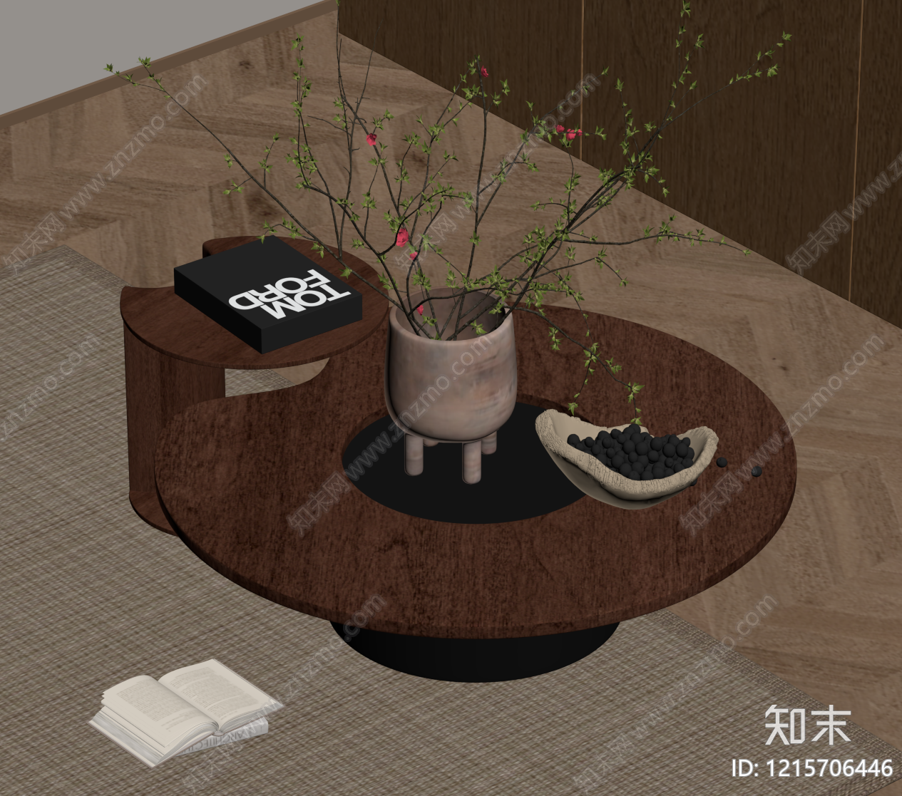 现代简约茶几SU模型下载【ID:1215706446】
