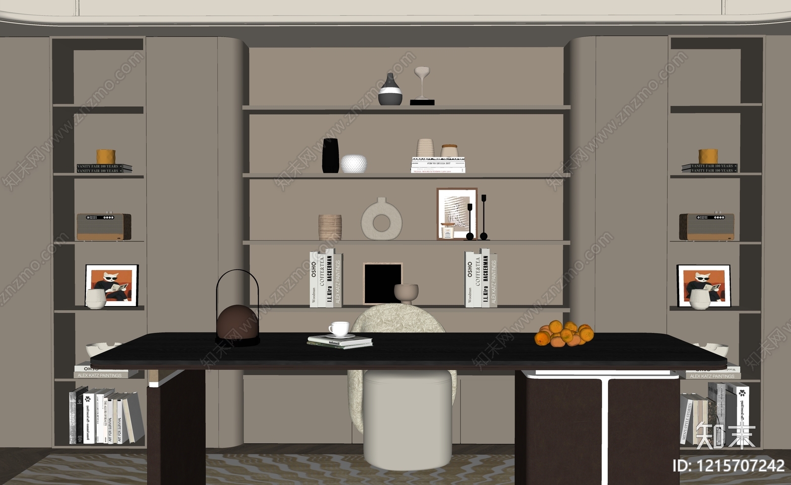 现代轻奢书房SU模型下载【ID:1215707242】