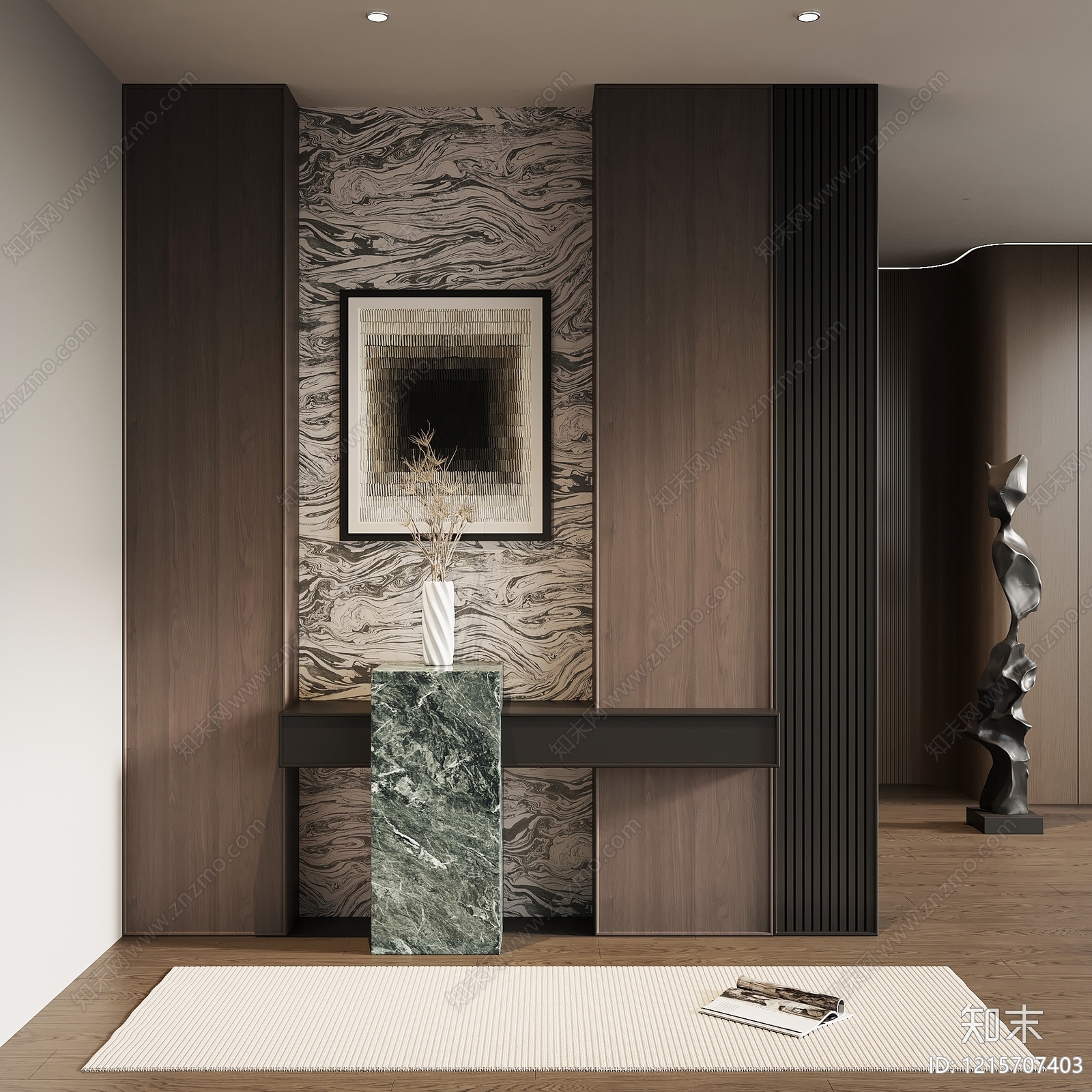 现代极简玄关3D模型下载【ID:1215707403】