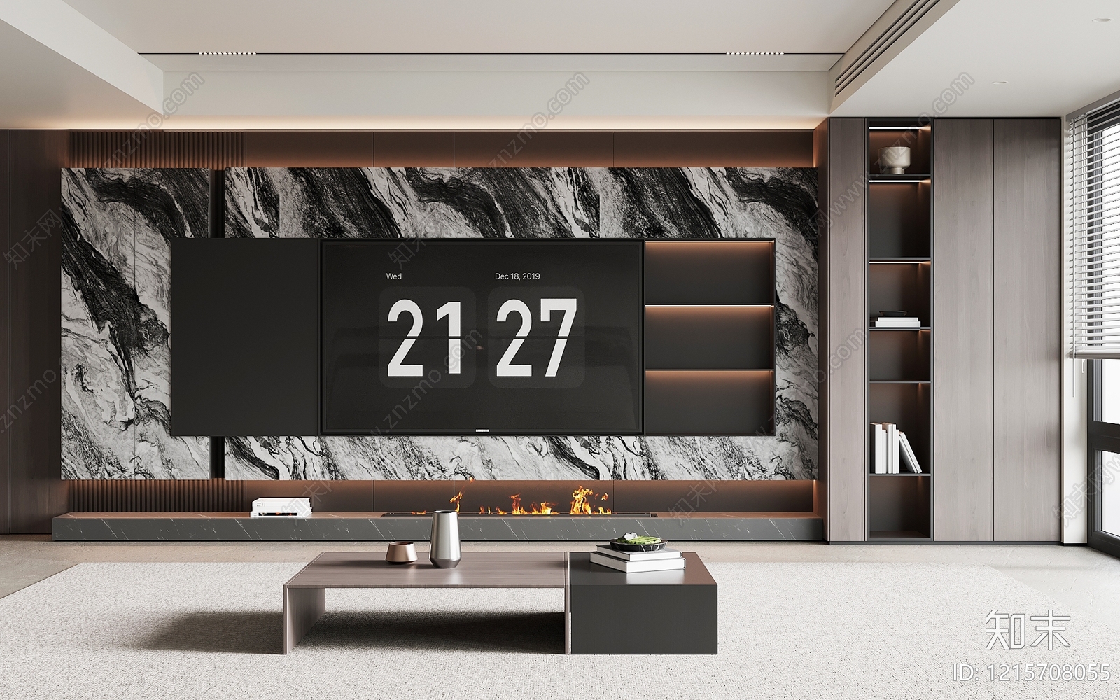 现代极简电视背景墙3D模型下载【ID:1215708055】