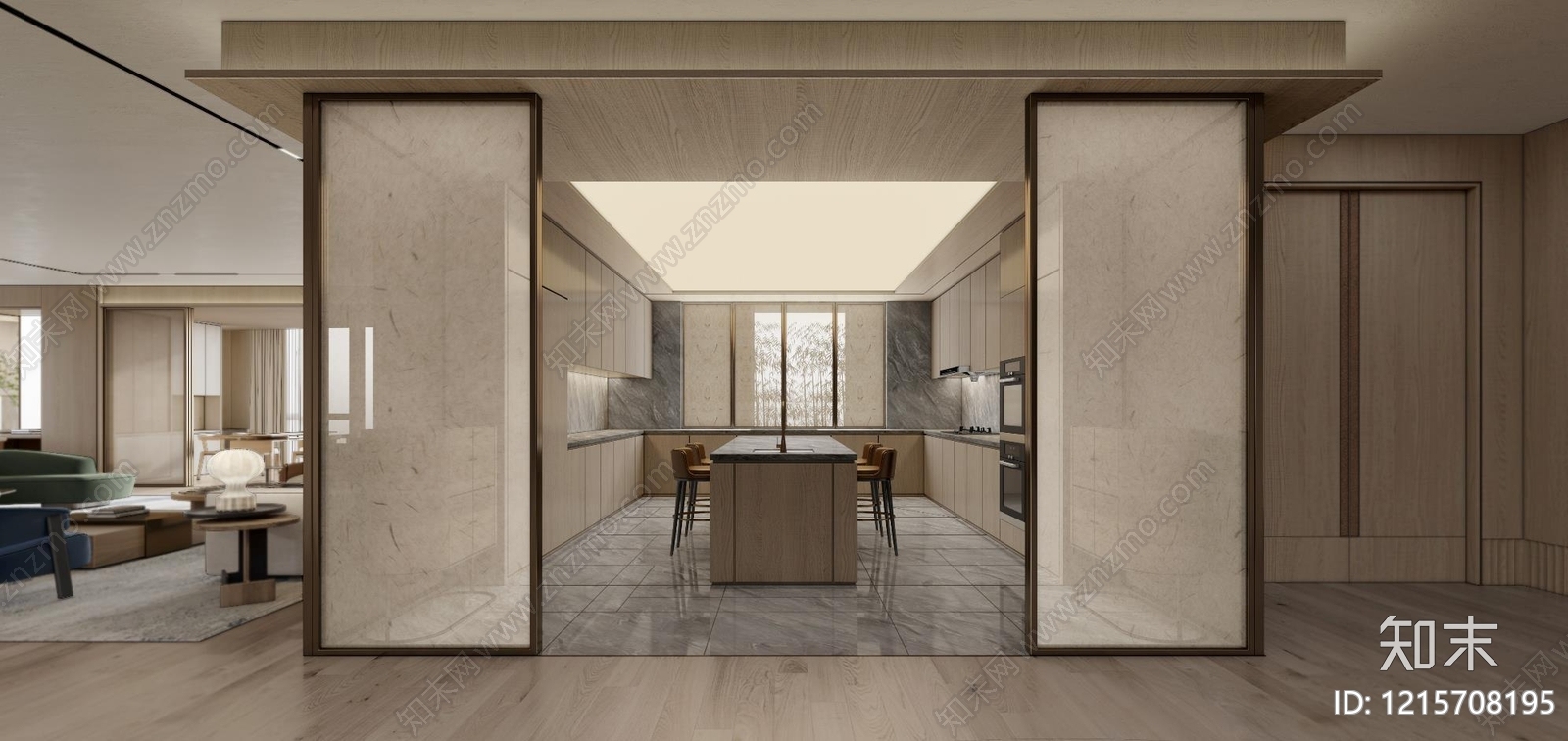 现代厨房施工图下载【ID:1215708195】