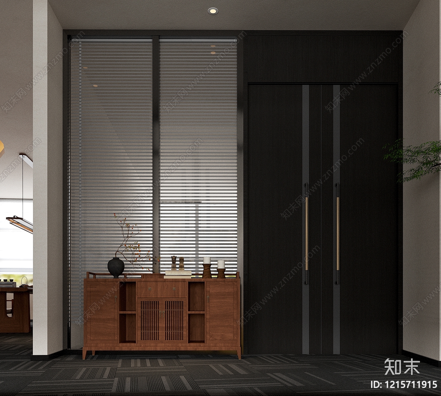 新中式董事长办公室3D模型下载【ID:1215711915】