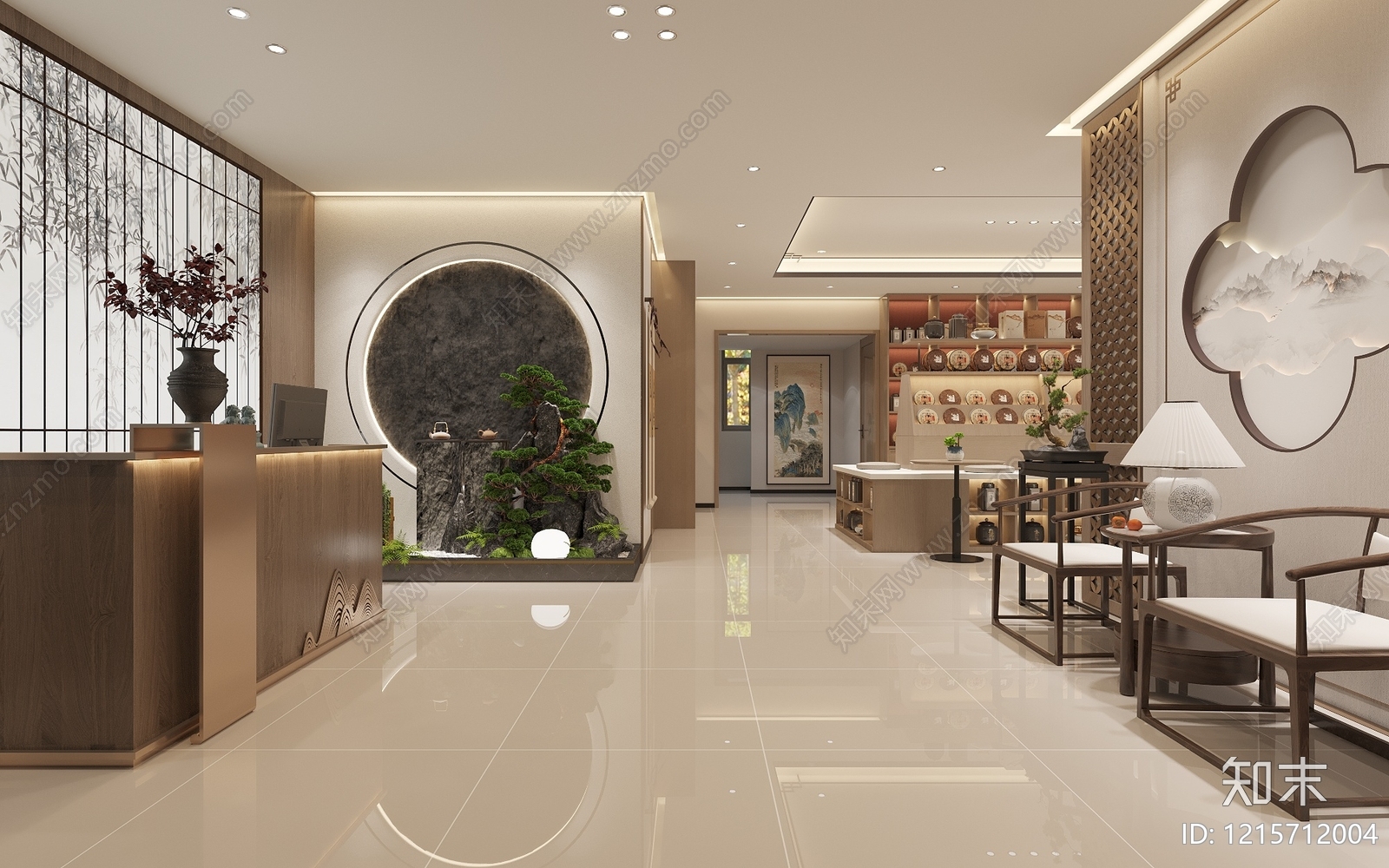 新中式茶叶店3D模型下载【ID:1215712004】