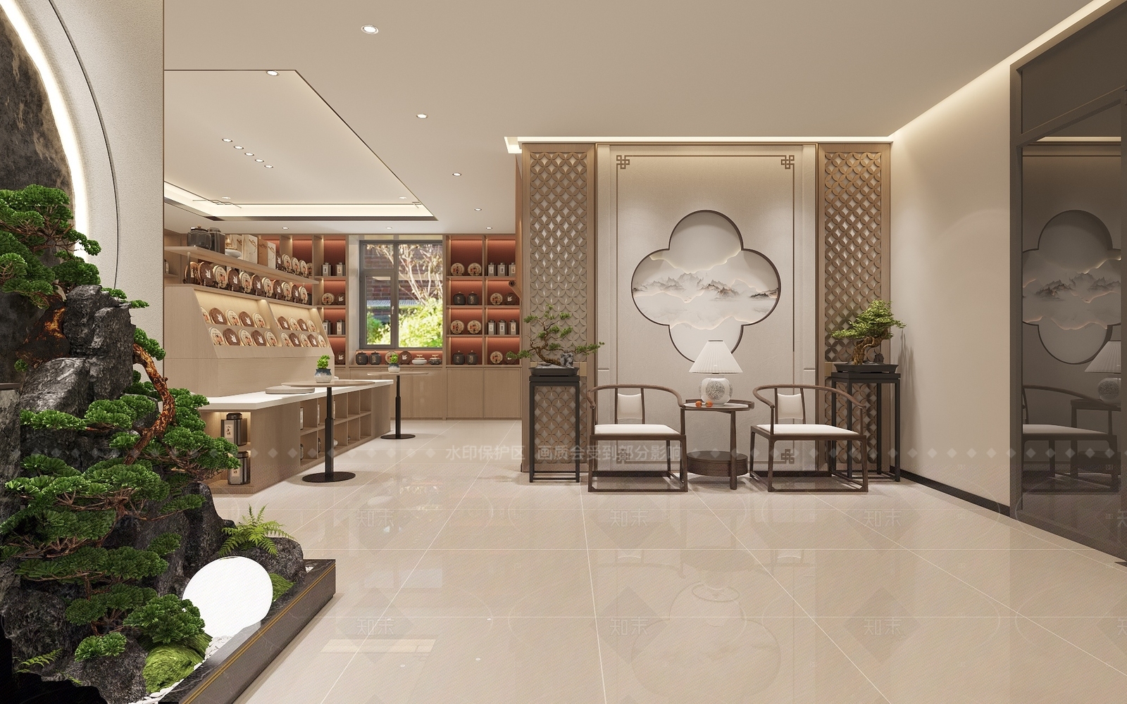 新中式茶叶店3D模型下载【ID:1215712004】
