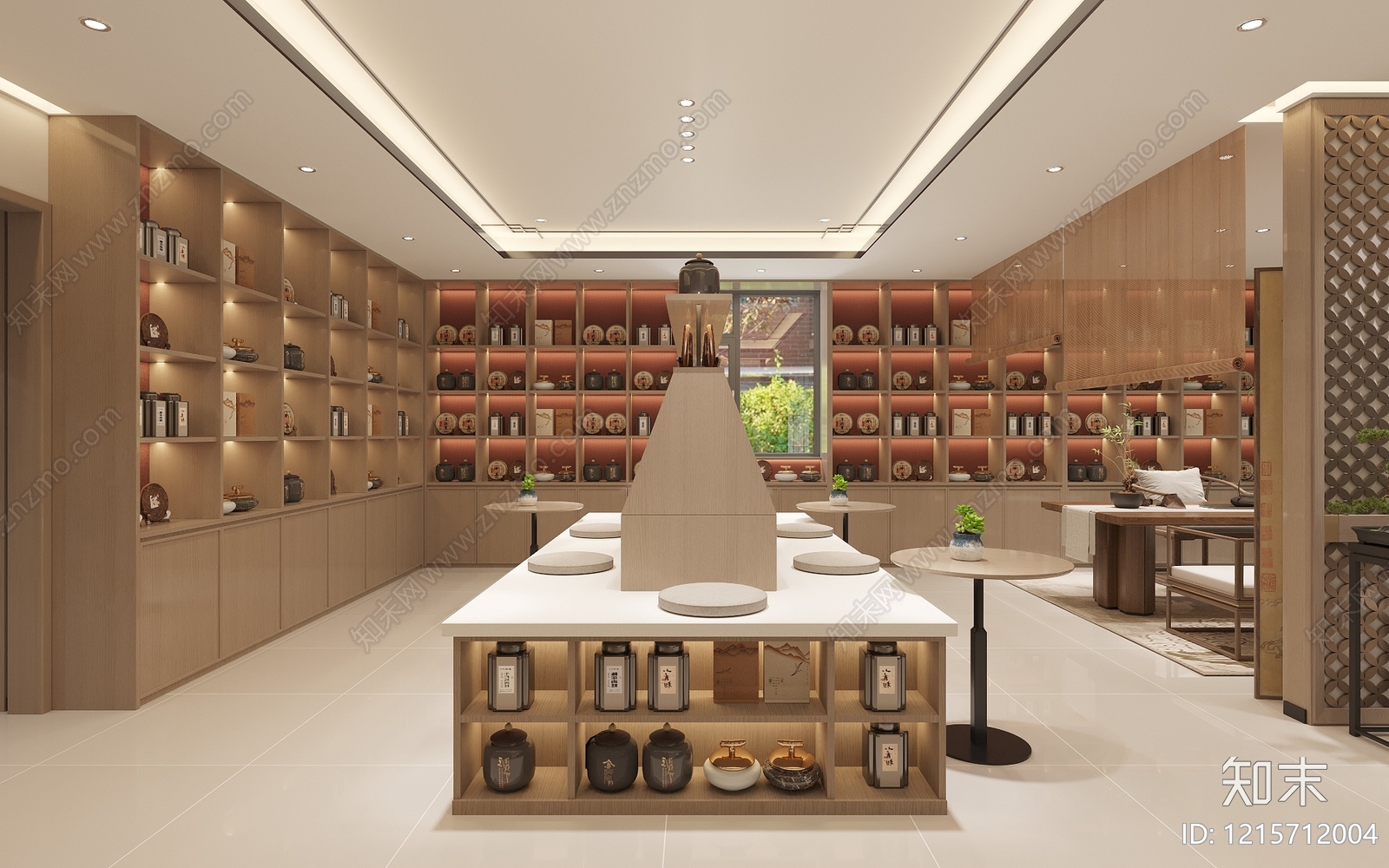 新中式茶叶店3D模型下载【ID:1215712004】