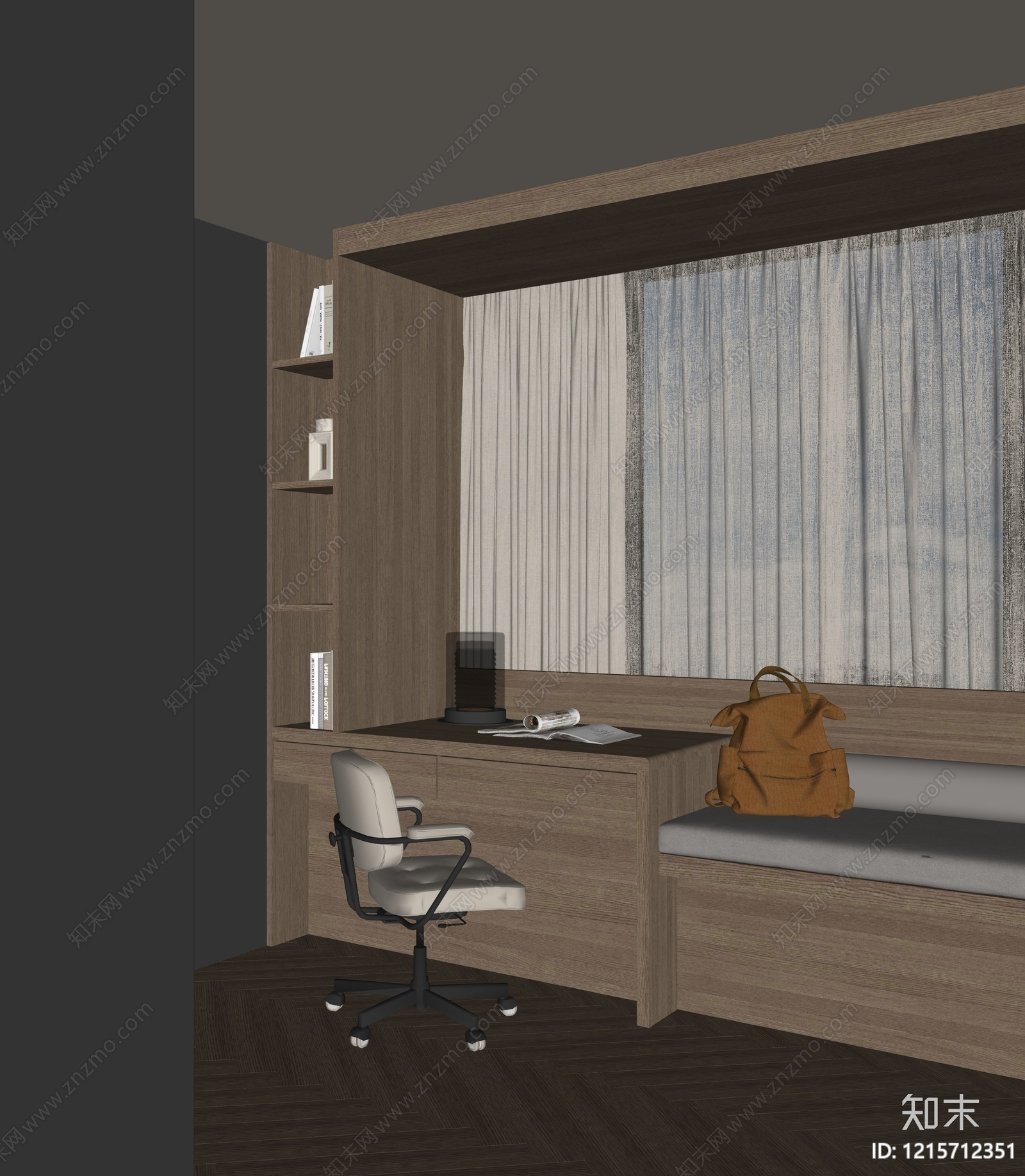 现代简约书桌SU模型下载【ID:1215712351】