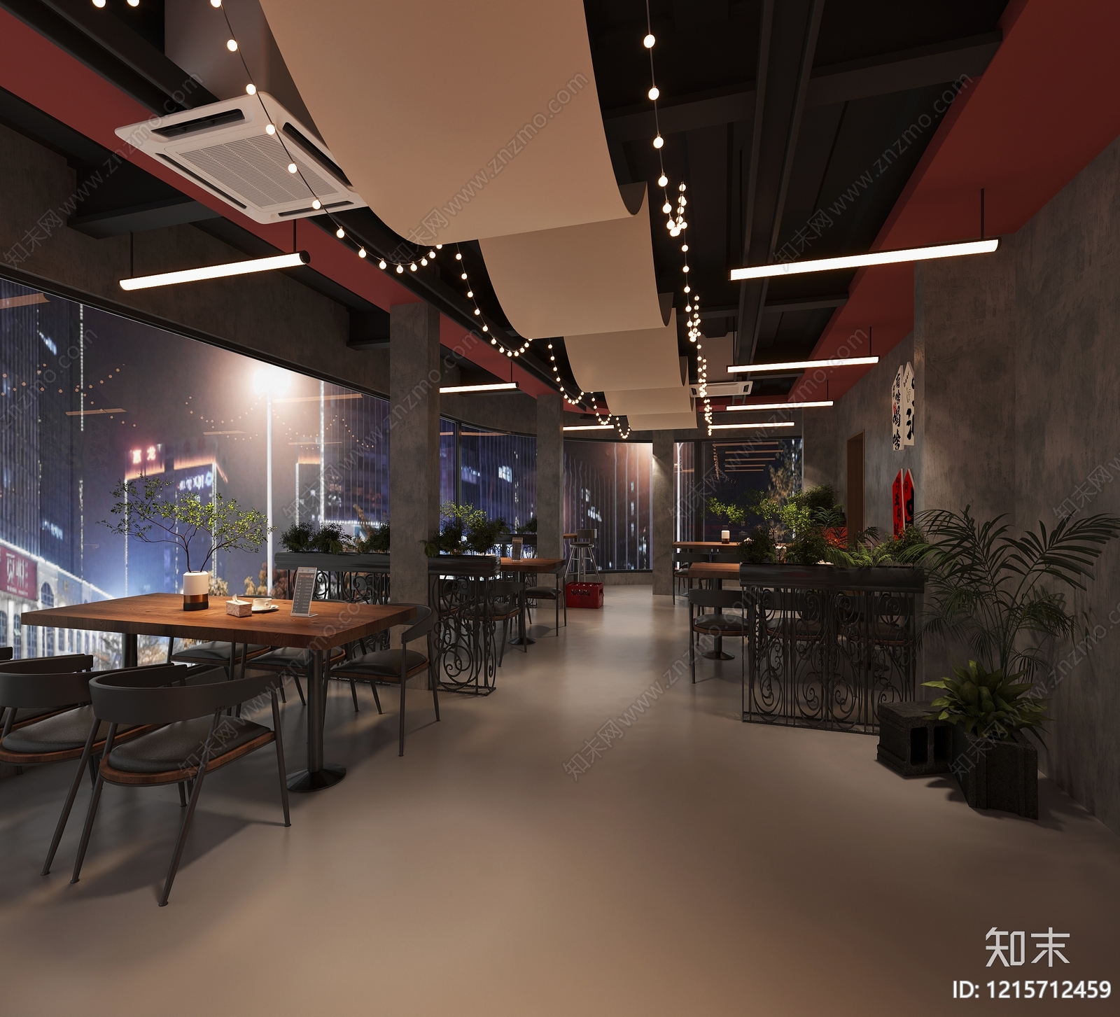 工业风烧烤店3D模型下载【ID:1215712459】