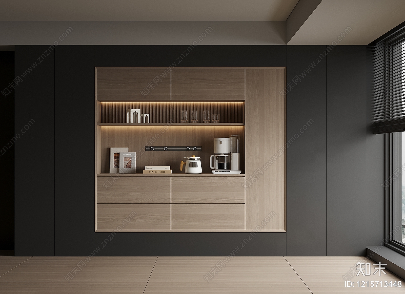 极简餐边柜3D模型下载【ID:1215713448】