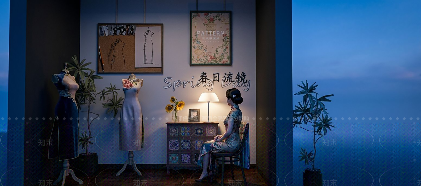 新中式服装展厅SU模型下载【ID:1215713556】