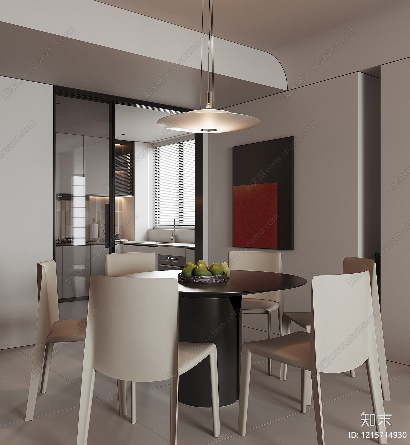 极简家居餐厅SU模型下载【ID:1215714930】