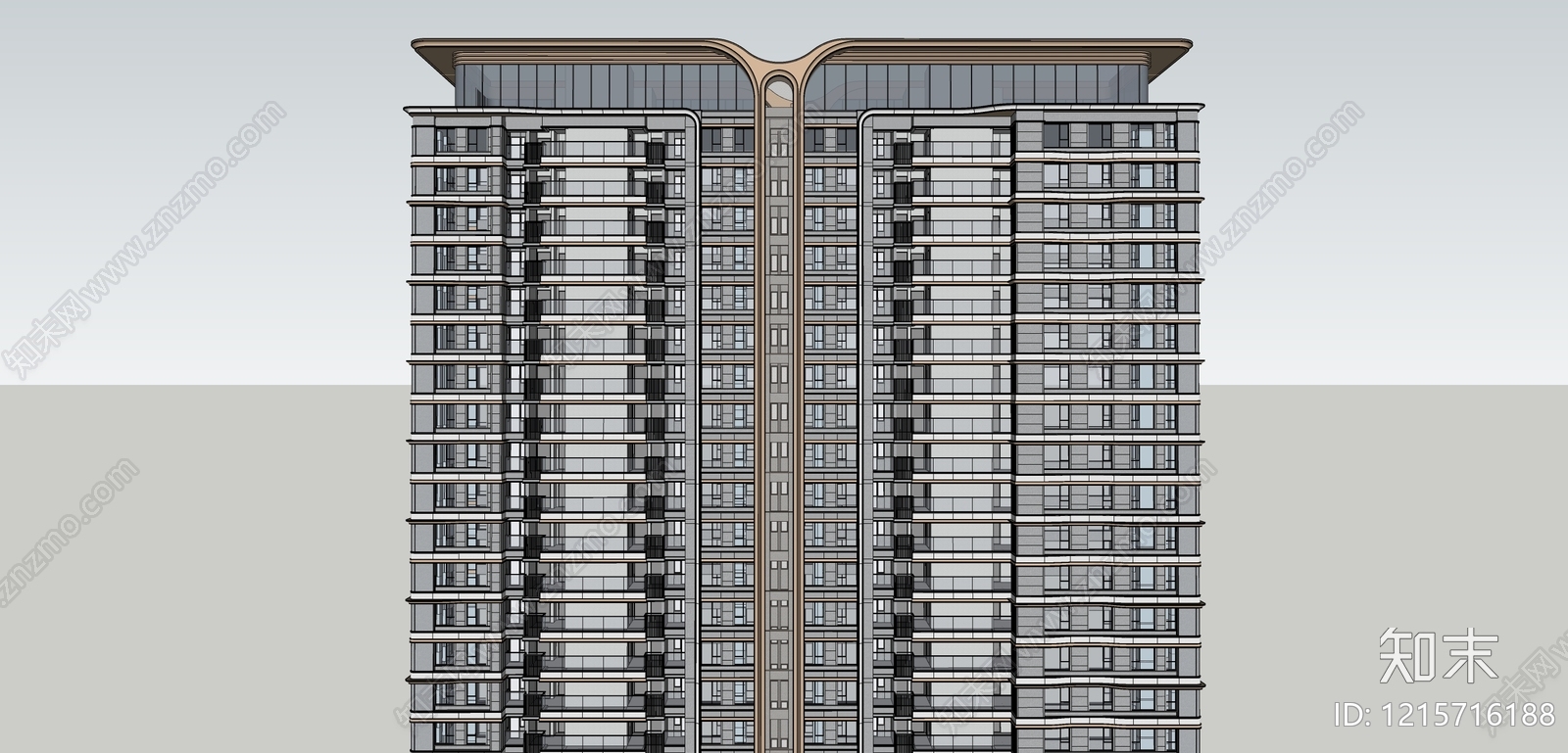 现代小高层住宅楼SU模型下载【ID:1215716188】