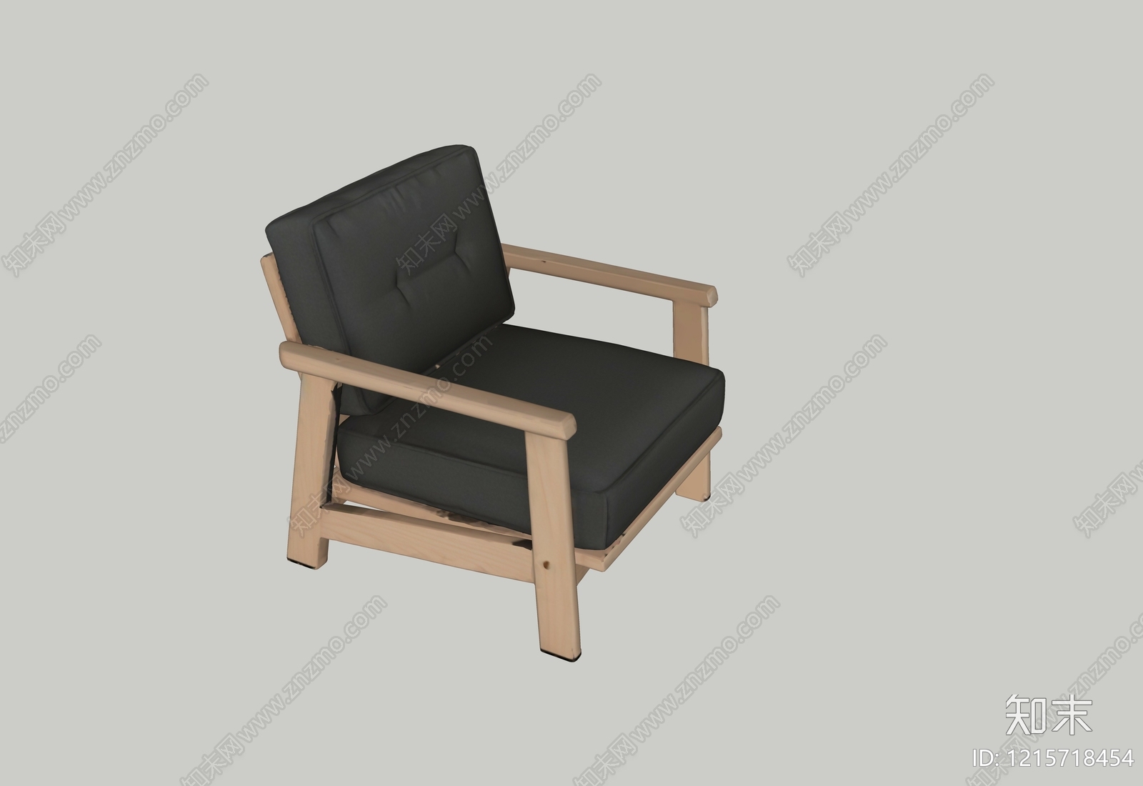 日式单人沙发SU模型下载【ID:1215718454】
