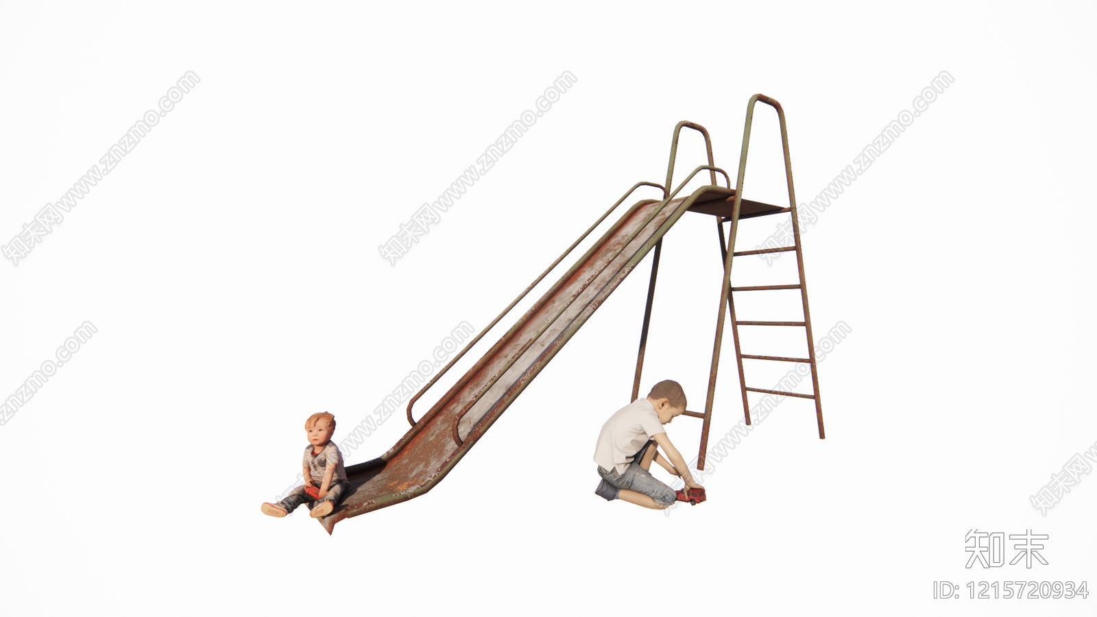 复古儿童滑梯SU模型下载【ID:1215720934】
