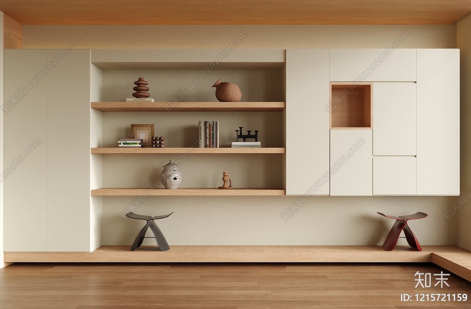 原木奶油风家居客厅3D模型下载【ID:1215721159】