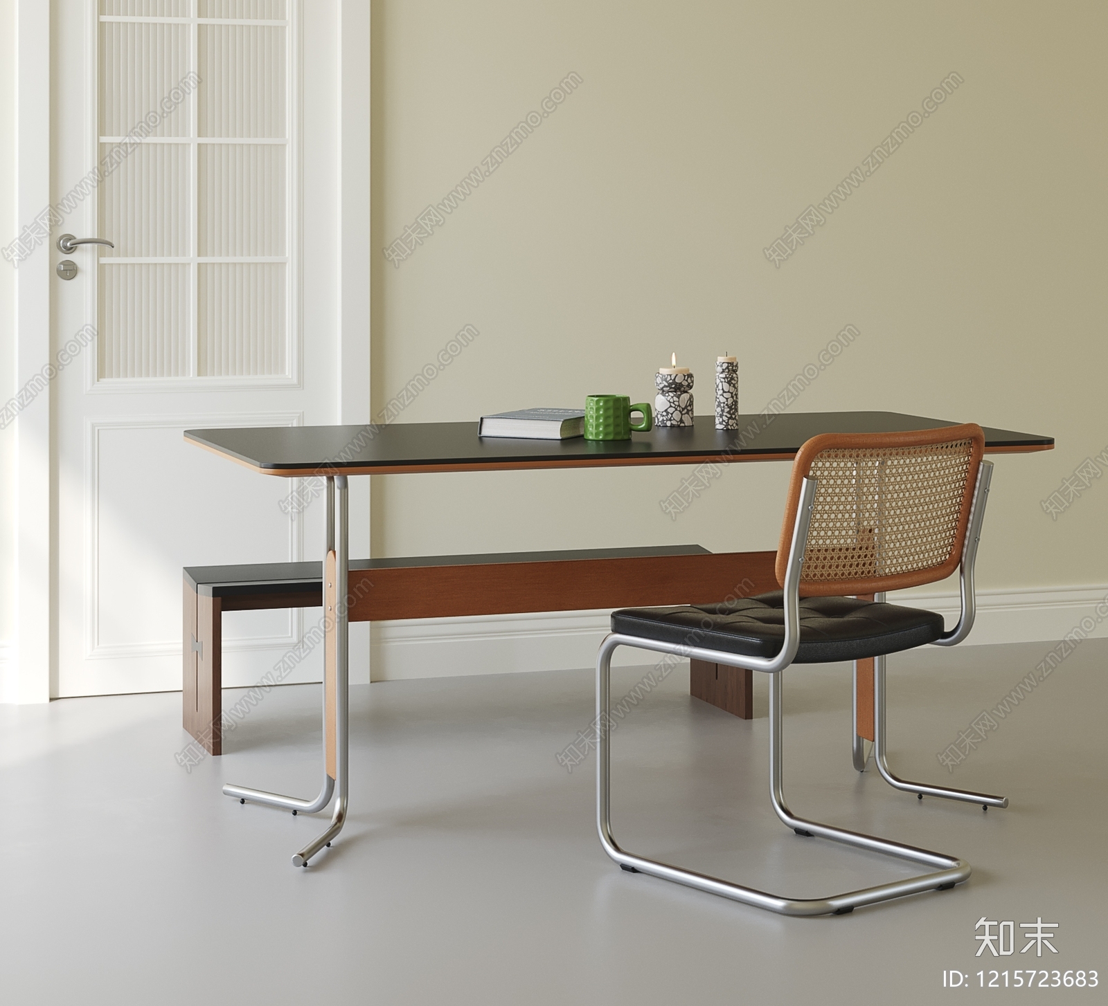 现代简约餐桌SU模型下载【ID:1215723683】