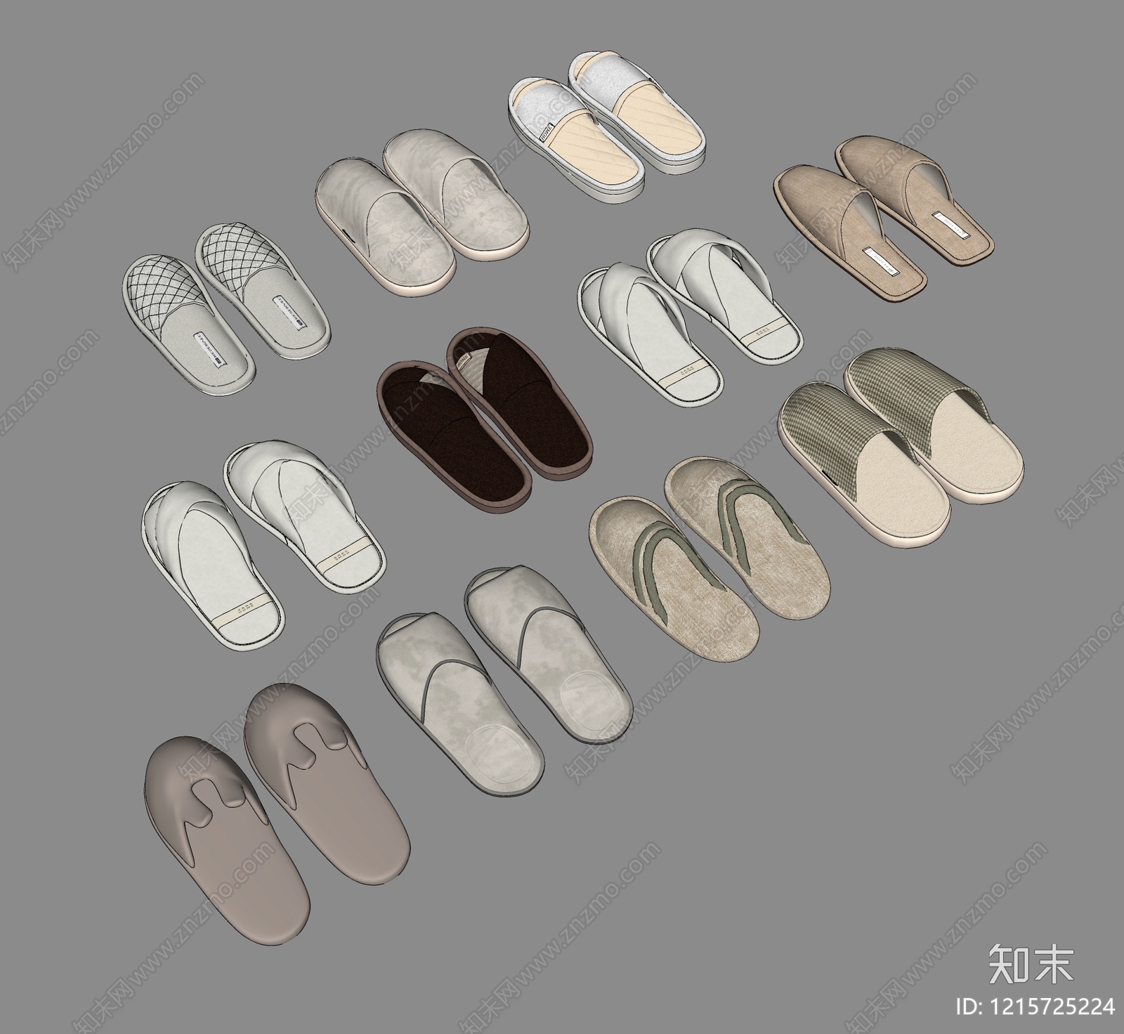 日式极简鞋子SU模型下载【ID:1215725224】
