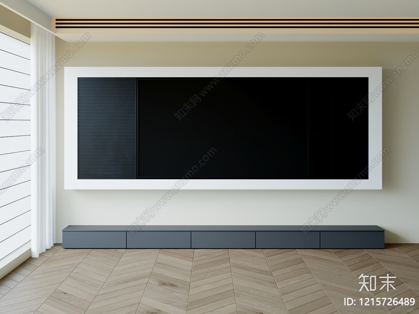 极简电视背景墙3D模型下载【ID:1215726489】