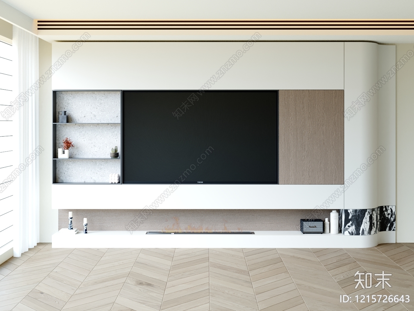 现代简约电视背景墙3D模型下载【ID:1215726643】