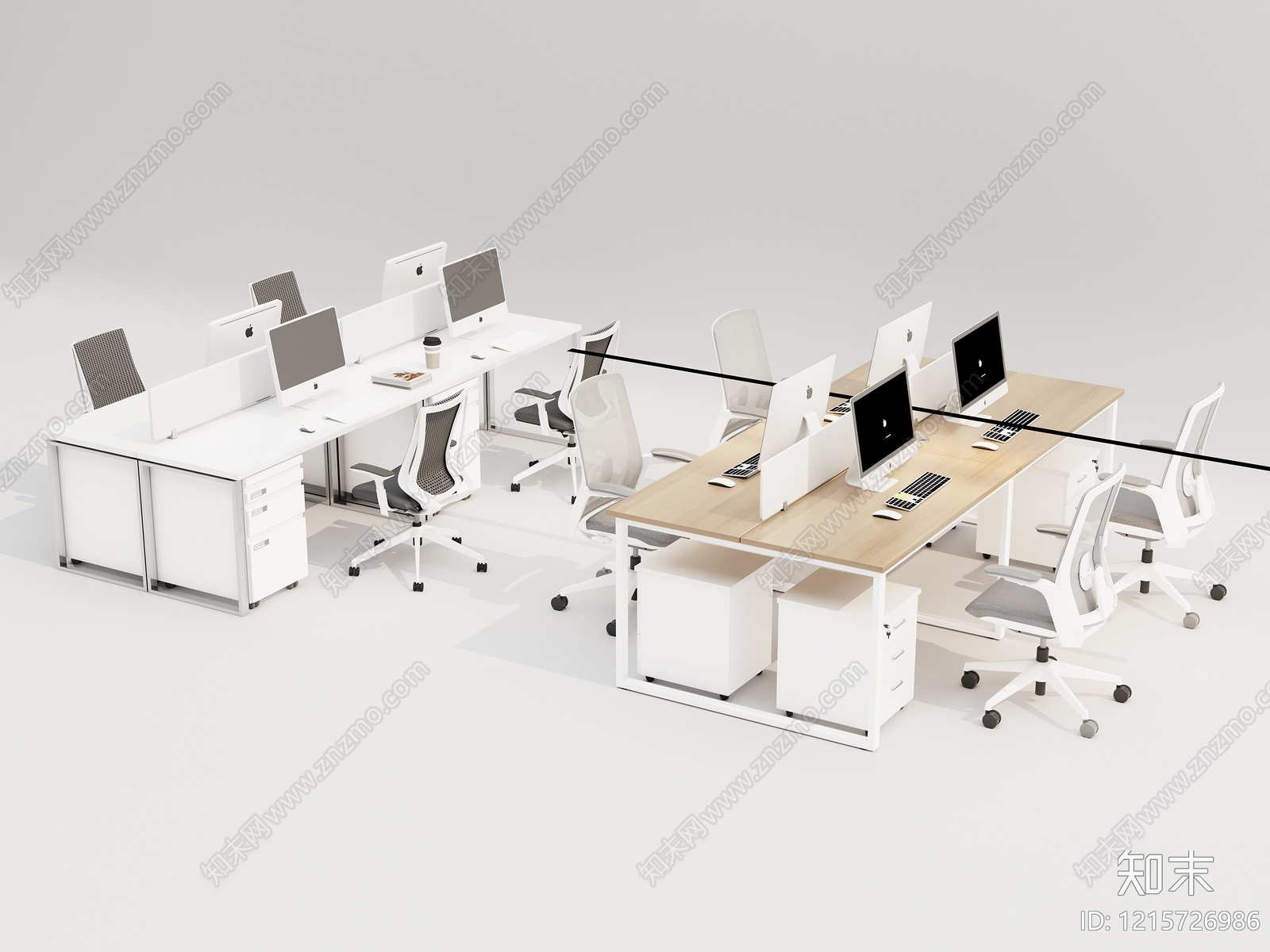 现代简约办公桌3D模型下载【ID:1215726986】