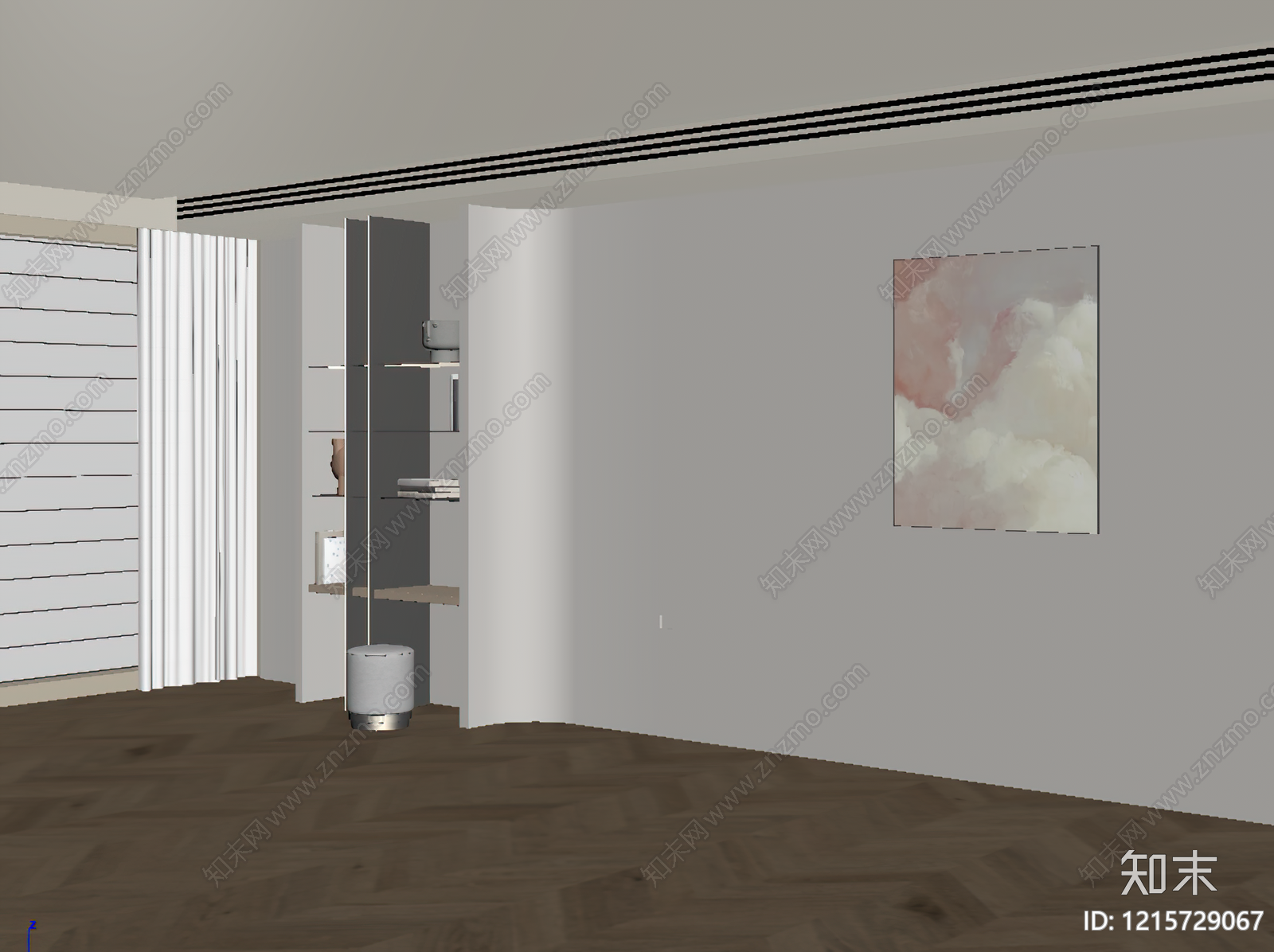 奶油风背景墙SU模型下载【ID:1215729067】