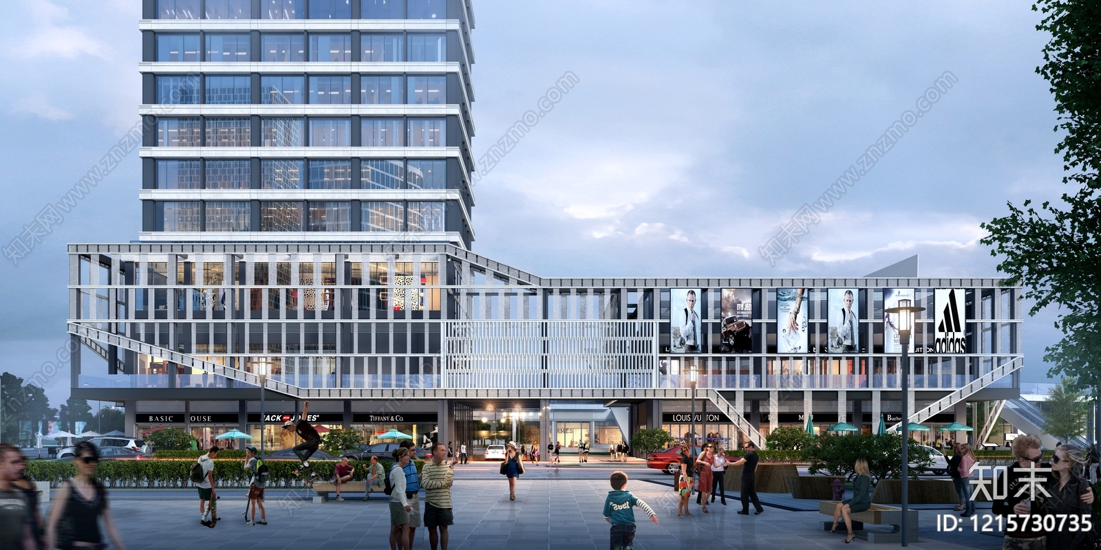 现代主义酒店建筑SU模型下载【ID:1215730735】