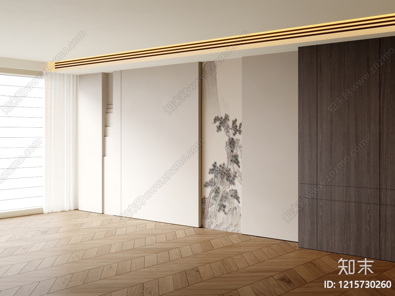 新中式背景墙SU模型下载【ID:1215730260】
