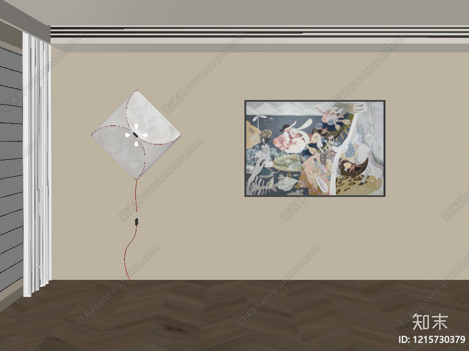 奶油风背景墙SU模型下载【ID:1215730379】