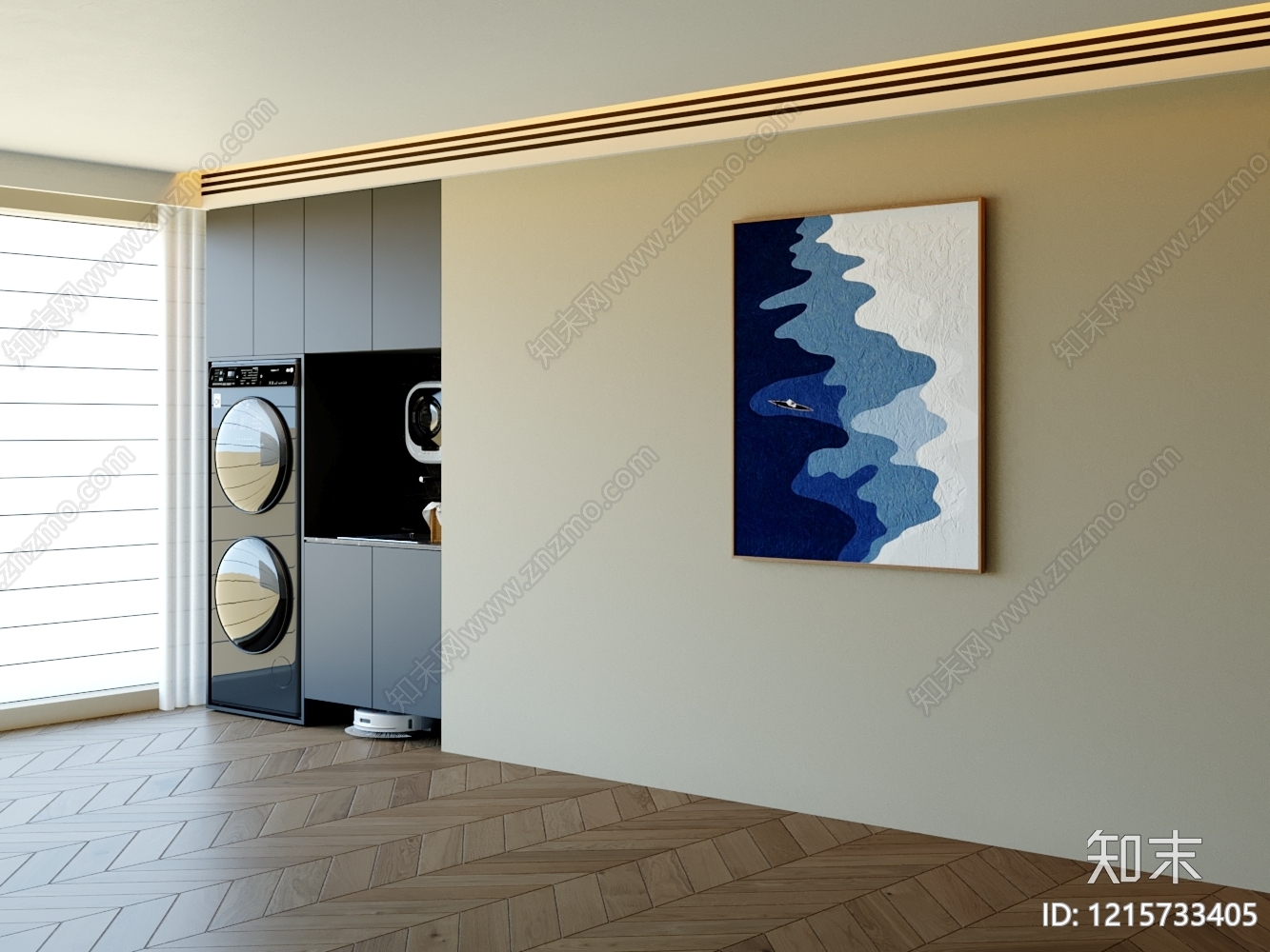 现代简约沙发背景墙3D模型下载【ID:1215733405】