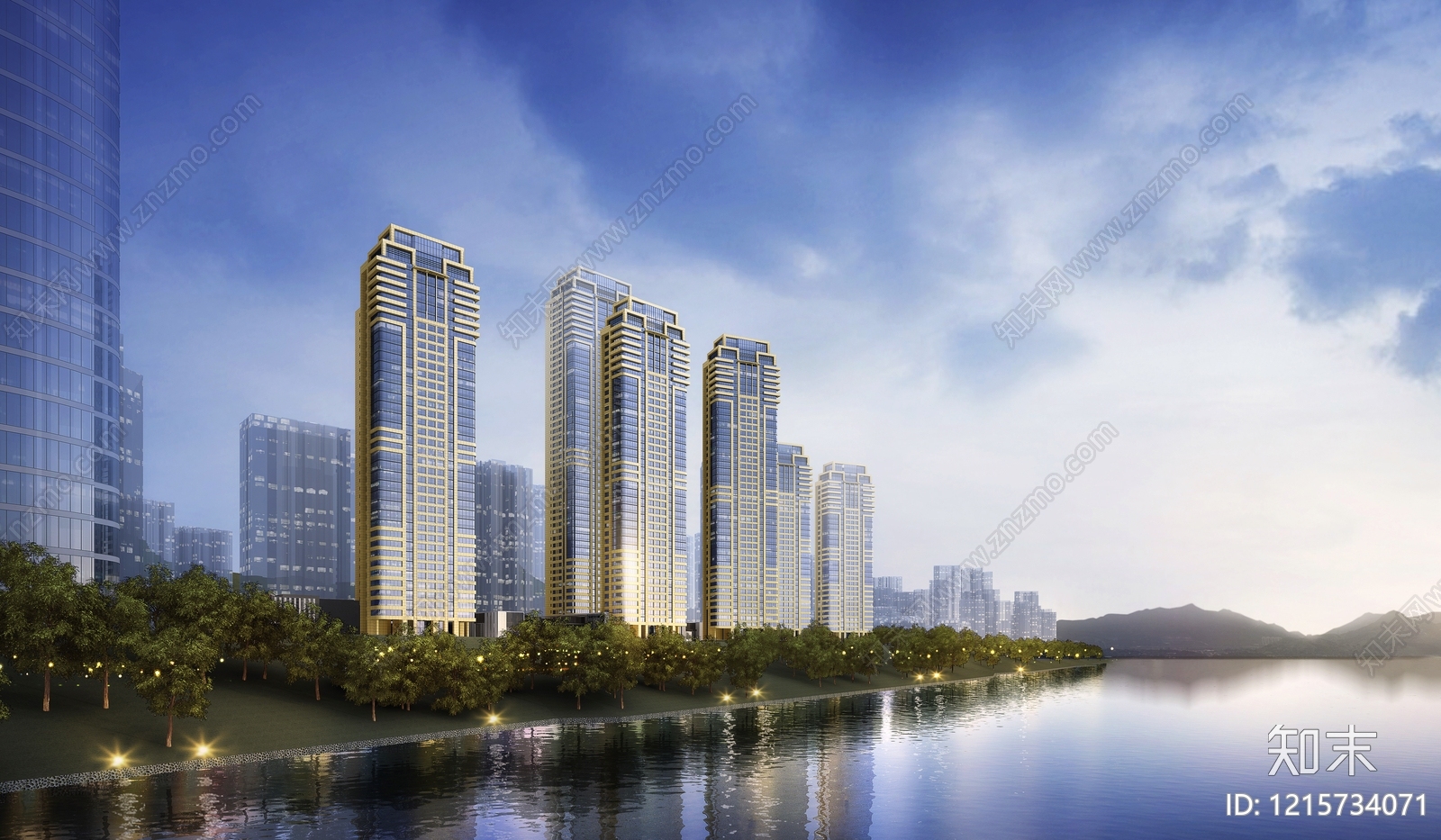 现代主义超高层住宅楼SU模型下载【ID:1215734071】