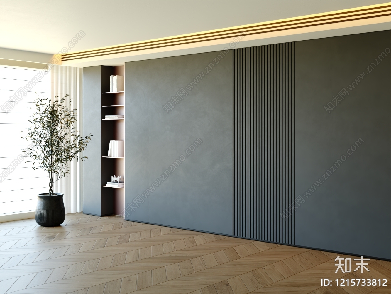 极简背景墙SU模型下载【ID:1215733812】