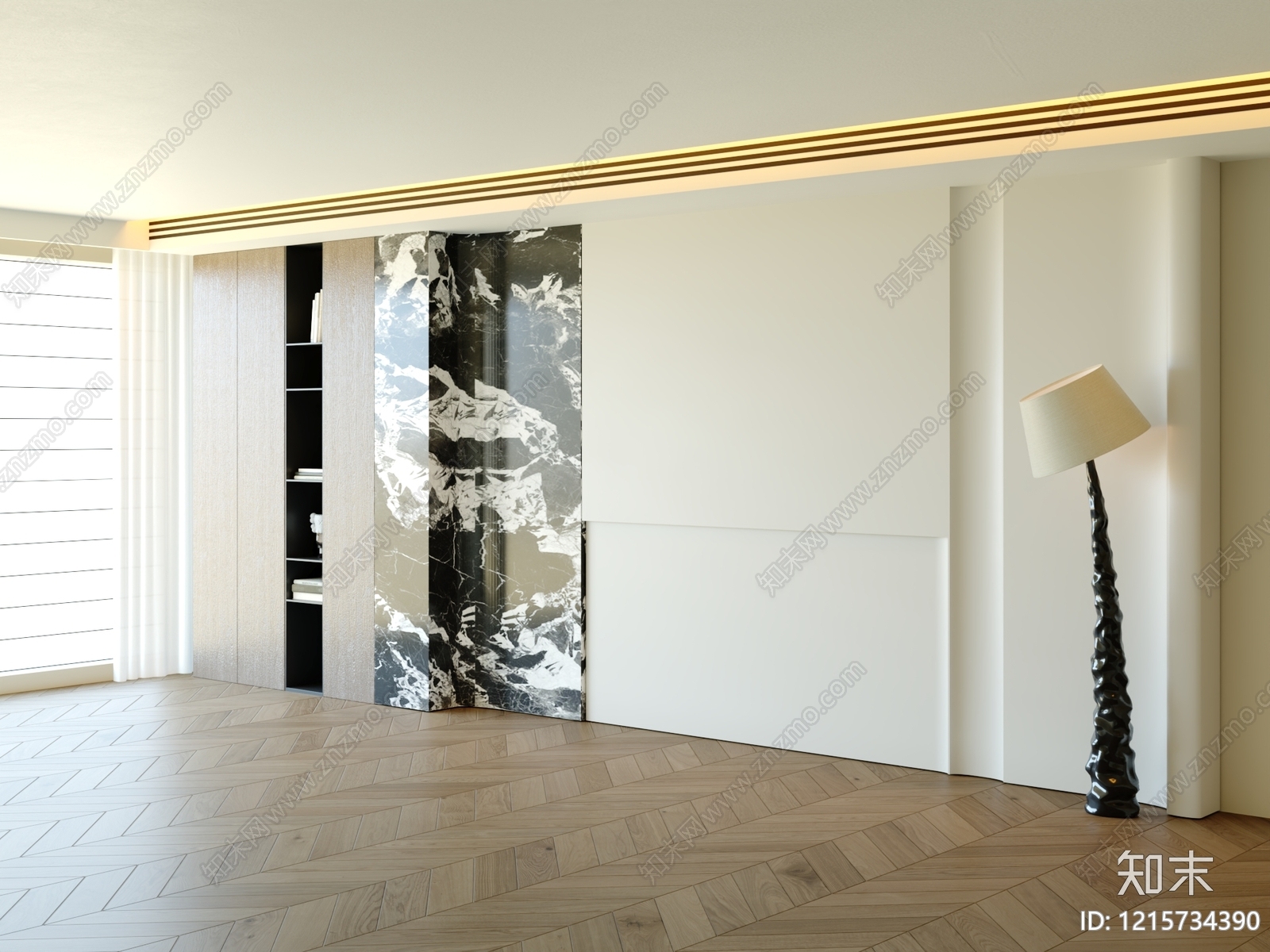 现代极简沙发背景墙3D模型下载【ID:1215734390】