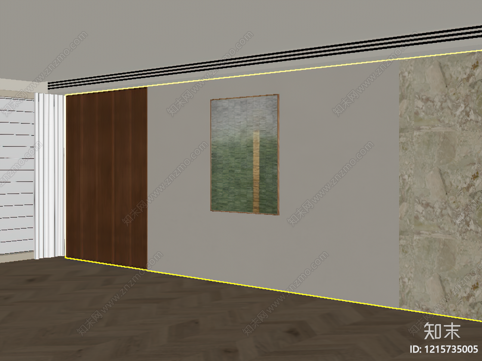 现代简约背景墙SU模型下载【ID:1215735005】